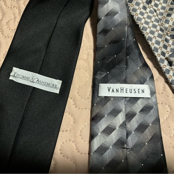 Six Mens Ties Polyester To Silk Blend Fabric 57 To 60 Inches Long Multiple Brand - Picture 5 of 5